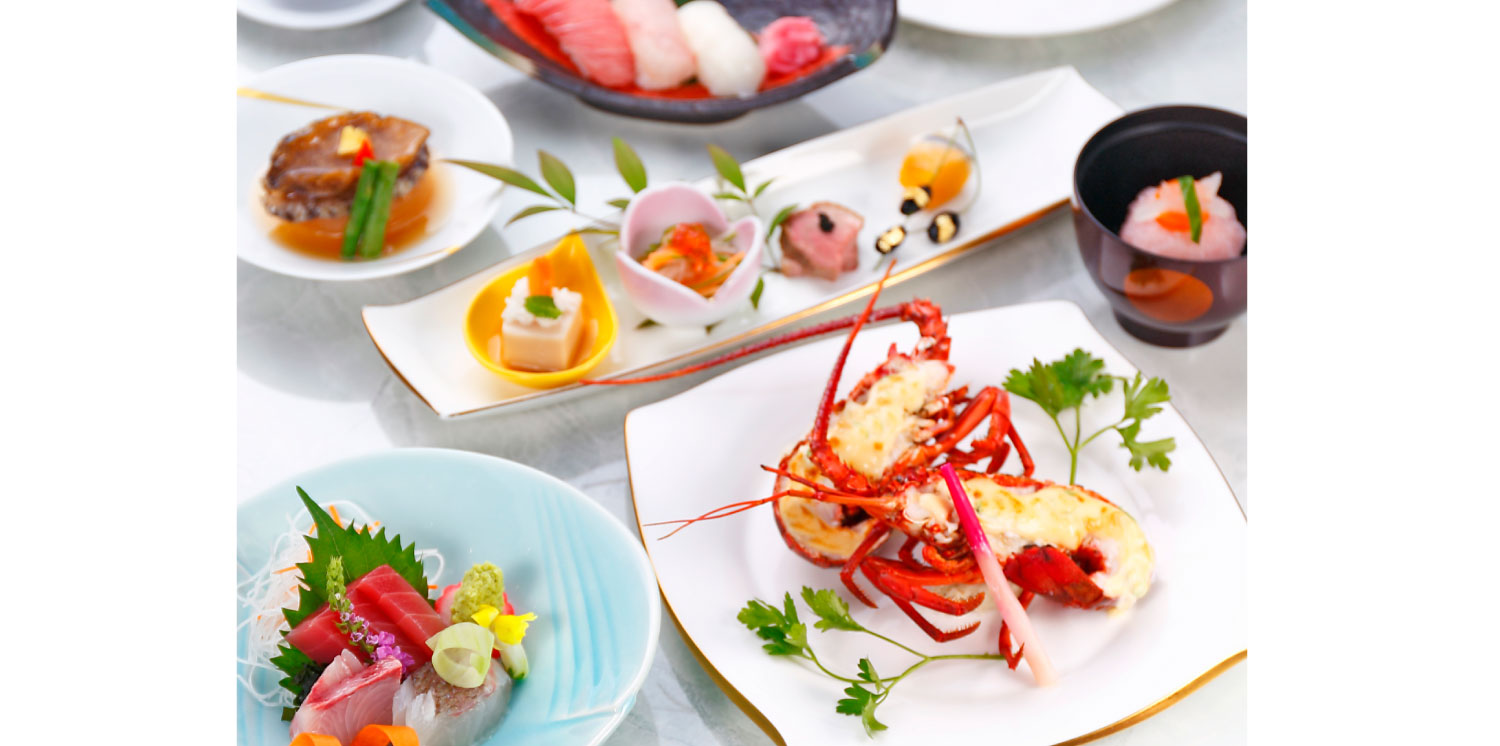 ホテル伊豆急の婚礼料理　海鮮を使った鮮やかな皿